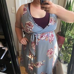 Adorable floral wrap dress